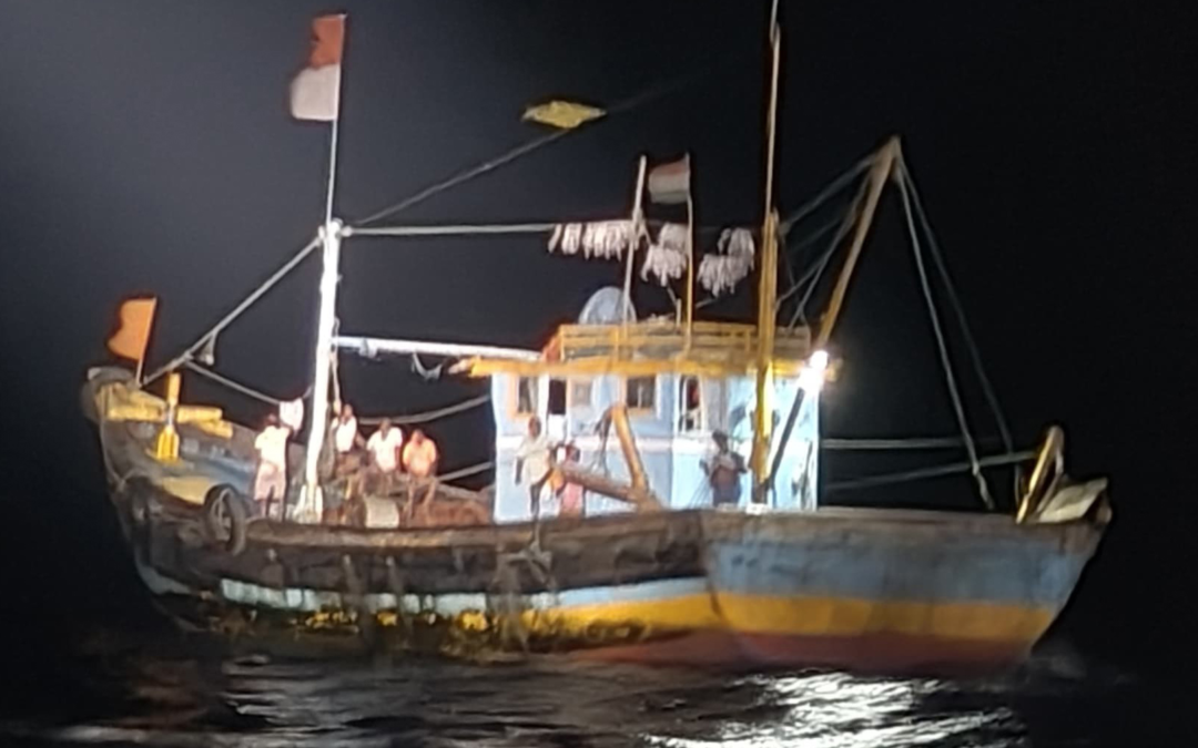 ICG apprehends a fishing boat smuggling diesel off Mumbai Coast